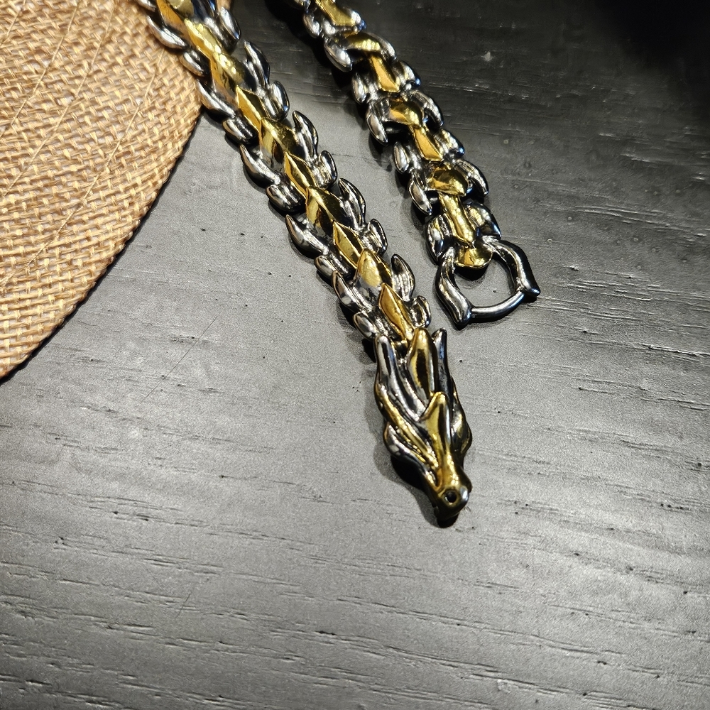 Sterling silver & gold Dragon Bracelet